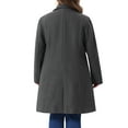 thumbnail image 4 of Agnes Orinda Women's Plus Size Coat Notched Lapel Single Breasted Long Winter Outerwear Coats with Pockets 4X Dark Gray, 4 of 7