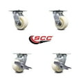 thumbnail image 2 of 4 Inch Nylon Swivel Caster Set with Ball Bearings 2 Brakes Service Caster, 2 of 2