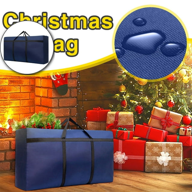 Dvruxg Christmas Tree Storage Bag for Artificial Disassembled Holiday Tree Heavy Duty Xmas Tree Storage Container with Reinforced Handles and Dual Zippers Waterproof Artificial Tree Saver Bag