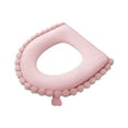 thumbnail image 2 of CxhicLuv Thickened Toilet Seat Cushion, Washable Reusable Toilet Cover, Comfortable Zippered Cushion for Winter, Soft Toilet Seat Pad for Bathroom, Easy to Clean, Pink/Green/Gray, 2 of 6