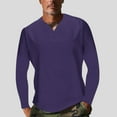 thumbnail image 2 of Birdeem Mens Fashion Casual Pullover Solid Color Splice Long Sleeve V-Neck Blouses, 2 of 8