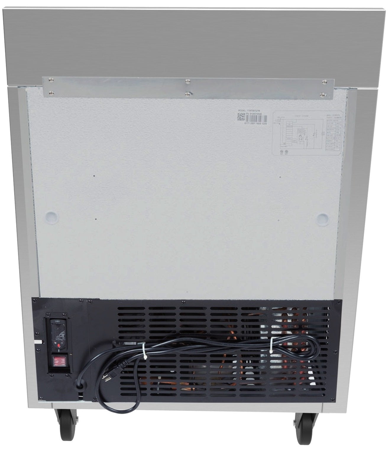 KoolMore 27 in. Stainless Steel Worktop Commercial Refrigerator with 3 1/2 Backsplash - 6.3 Cu. ft.