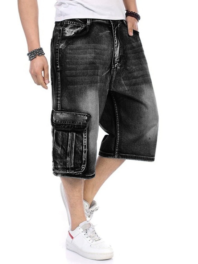 Cargo Jeans Knee-Length Denim Shorts 