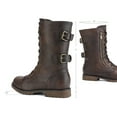 thumbnail image 2 of DREAM PAIRS Women's Fashion Comfort Faux Fur Lined Mid Calf Riding Winter Combat Boots TERRAN-SNOW BROWN Size 12, 2 of 4