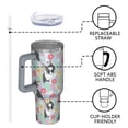 thumbnail image 4 of OBREWU Boston Terriers and Flowers Tumbler with Handle and Lid,Boston Terriers and Flowers 40oz Double Wall Vacuum Insulated Tumbler,Cups Gift for Women and Men, 4 of 7