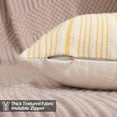 thumbnail image 6 of Farmhouse Decor Yellow Neutral Pillow Covers 20x20 Set of 2 Yellow Striped Patchwork Boho Pillows for Home Couch and Sofa, 6 of 6