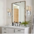 thumbnail image 3 of 2-Lights Vanity Lights, Crystal Bathroom Light Fixtures Over Mirror Indoor Lighting Matte Black with Crystal Shades for Makeup & Dressing Table Foyer, 3 of 7