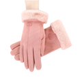 thumbnail image 4 of AuroraX Pink Winter Gloves Women Thick Thermal Windproof Velvet Gloves Insulated Stylish Gloves with Wrist for Driving Outdoor, 4 of 5