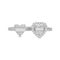 thumbnail image 2 of Araiya Fine Jewelry 10K White Gold Round-shape Lab Grown Diamond Side Stone Heart Ring ( 1/5 cttw, D-F Color, VS Clarity) Size 10, 2 of 5
