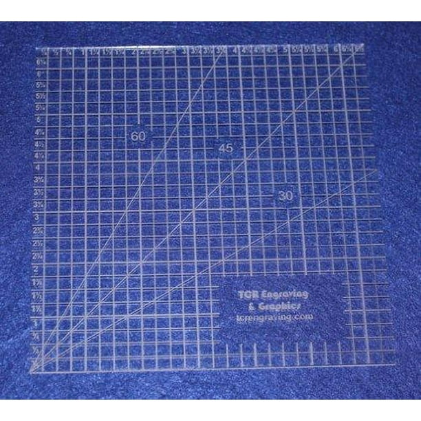 6 1/2 Inch Square Ruler. Acrylic 1/8 Inch Thick. Quilting/Sewing 6 1/2 Inch Square Ruler. Acrylic 1/8 Inch Thick. Quilting/Sewing