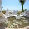 thumbnail image 6 of Addison Rugs Chantille Indoor/Outdoor Transitional Floral Olive Washable Round Rug, 8' x 8', 6 of 6