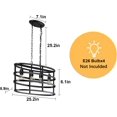 thumbnail image 4 of Depuley 4 Light Black Industrial Metal Cage Chandelier Ceiling Lighti Fixtures Farmhouse Hanging Oval Pendant Light for Living Room Kitchen Island Dining Hallway, E26 Socket, 4 of 6