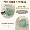 thumbnail image 3 of Uxcell Mini Backpack Keychain for Women, PU Leather Cute Cosmetic Bag Coin Purse Creative Keychains with Tassel for Makeup Key Card Green, 3 of 7