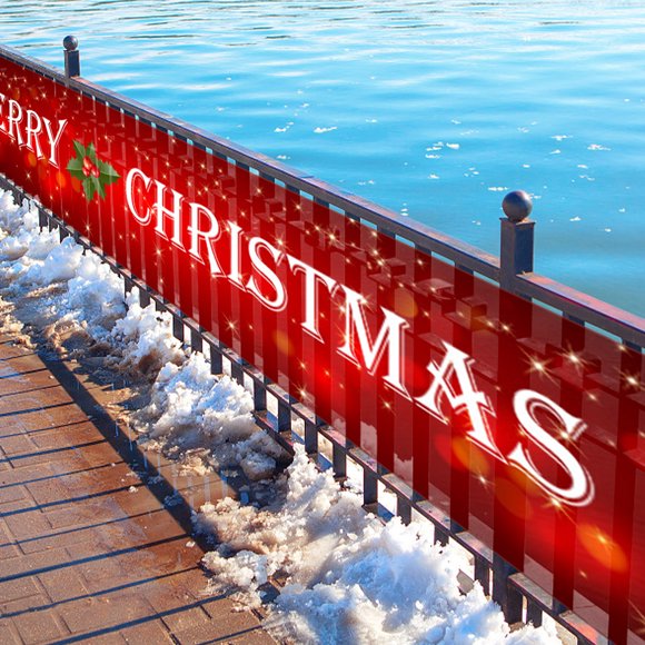 Dvkptbk Merry Christmas Banner Christmas Banner Outdoor - 98.42X19.68 Inches, Christmas Front Porch Trim, Christmas Yard Banner, Christmas Yard Trim Christmas Decorations on Clearance