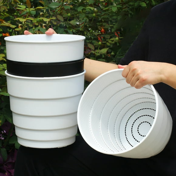 Cheers US Plastic Plant Flower Pot with Saucers, Seedlings Nursery Pots Planter with Pallet Planting Gardening Containers