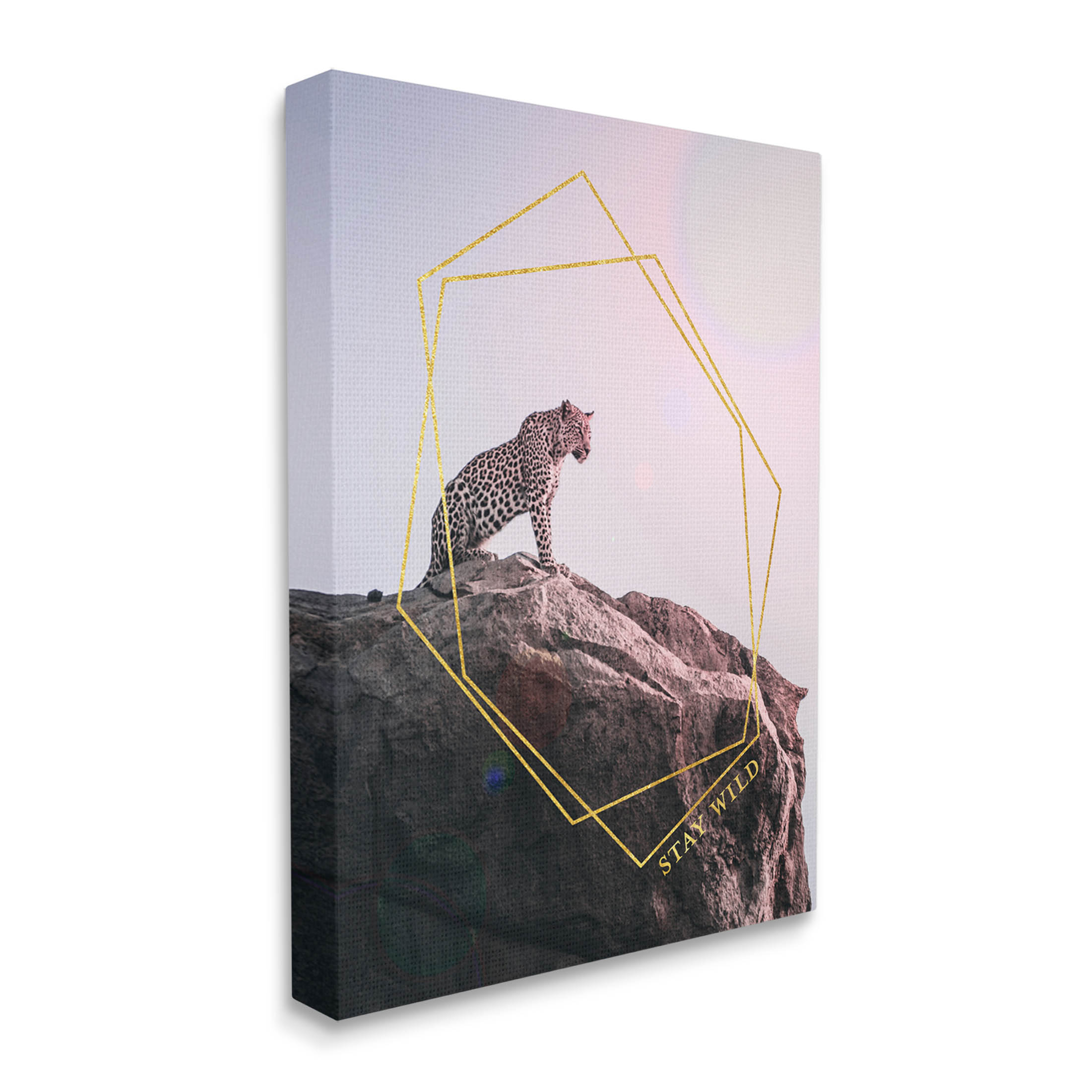 Stupell Industries Stay Wild Glam Leopard Graphic Art Gallery Wrapped Canvas Print Wall Art, Design by K. Kaufman