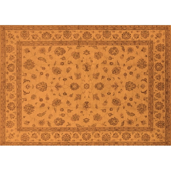 Ahgly Company Indoor Rectangle Oriental Orange Traditional Area Rugs, 2' x 3'