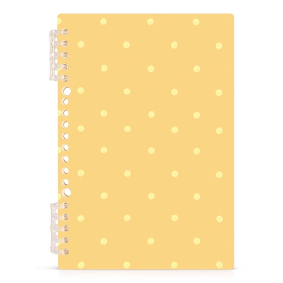 Haosy Orange Yellow Polka Dot Notebooks 1-subject Journal 60 Sheets A5 College Ruled Paper Detachable Ring 8.3"x5.7"