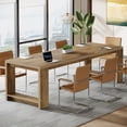 thumbnail image 3 of Tribesigns 7 ft Conference Table for 6 to 8 People, Modern Rectangle Meeting Table, Natural Wood, 3 of 6