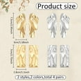 thumbnail image 2 of 4 Pairs Geometric Statement Earrings for Women Gold Sliver Irregular Sequins Stud Earrings Metal Geometric Earrings Large Rectangle Fashion Minimalism Simple Modern Earrings Trendy Jewley, 2 of 7