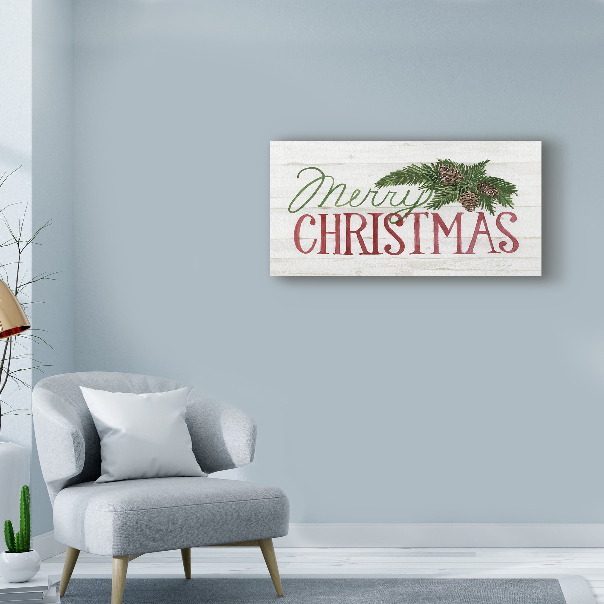 Trademark Fine Art 'Holiday Saying II on Wood Whitewash Dark' Canvas Art by Kathleen Parr McKenna