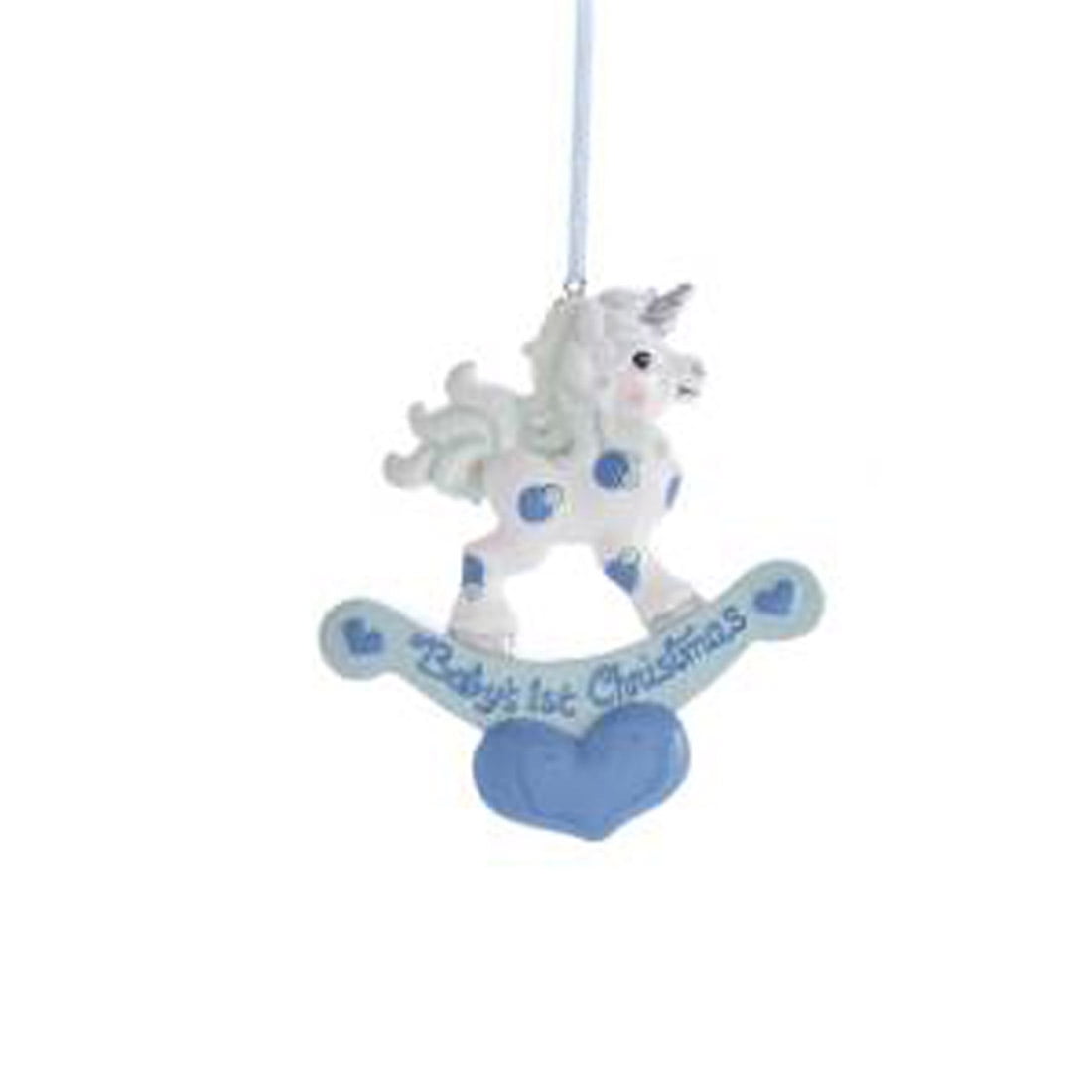 Baby Boy First Unicorn Blue 4 inch Resin Decorative Hanging Ornament