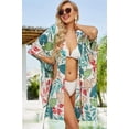 thumbnail image 3 of Kukuzhu Women Bathing Suit One Piece Cover Up Bikini Blouse Kimono Leopard Pattern Gradient Color Imitation Silk Cardigan, 3 of 6