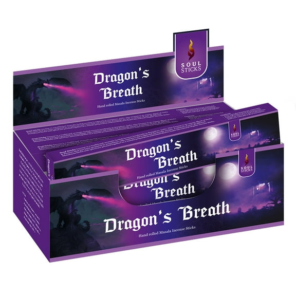 Soul Sticks Dragon's Breath | 12 Boxes of Hand Rolled Natural Incense Sticks for Space Clearing Removing Negative Energy | Bulk Incense