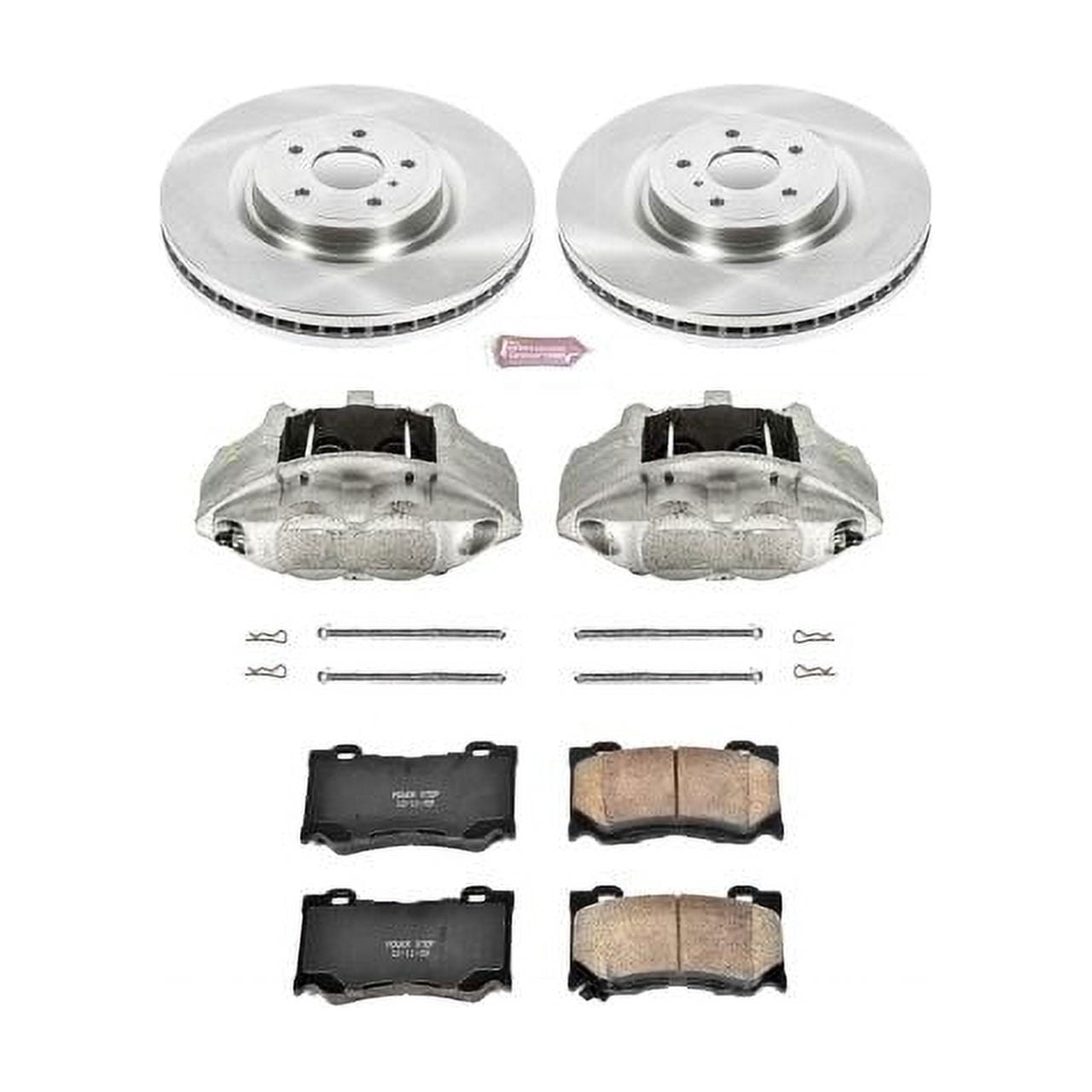 PowerStop Front Stock Replacement Brake Pad and Rotor Kit with Calipers Fits: INFINITI NISSAN Select Models KCOE2915A