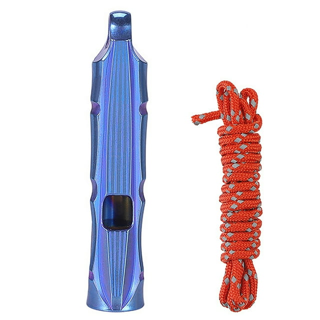 Ultraléger Titanium Urgence Whistle avec Cordon Réfléchissant Plein Air Survie Camping Randonnée Exploration