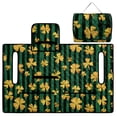 thumbnail image 5 of Whosucclay Golf Cart Seat Towel for 2-Seater Golf Cart Club Car, 4 Pockets Stain-Resistant Golf Cart Seat Cushion Cover, Gold Clover Stripe Design, 5 of 9
