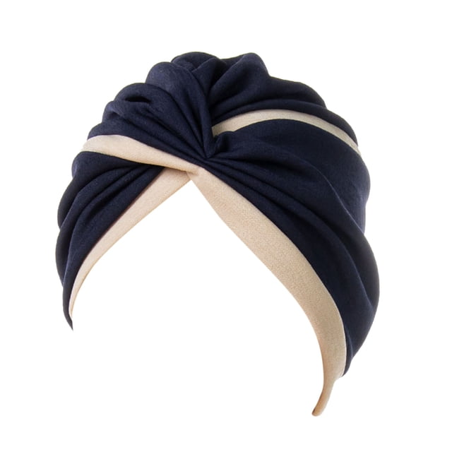 Womens Fashion Elastic Solid Color Comfortable Cap Beaded Large Cap for Women