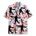 thumbnail image 3 of Camisa hawaiana con estampado 3D de mono y hojas florales para hombre, blusa gráfica de orangután, camisas hawaianas de manga corta para vacaciones de verano para la calle y la playa, 3 of 5