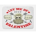 thumbnail image 1 of Crazy Bath Mat, True Love and Let Me Be Your Valentine Messages with Beard Man Portrait, Plush Bathroom Decor Mat with Non Slip Backing, 29.5" X 17.5", Vermilion Cream Eggshell, by Ambesonne, 1 of 2