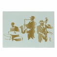 thumbnail image 1 of Music Cutting Board, Vintage Style Illustration of Jazz Band Playing the Blues Music Home Vibes Art, Decorative Tempered Glass Cutting and Serving Board, Small Size, Sand Brown White, by Ambesonne, 1 of 1
