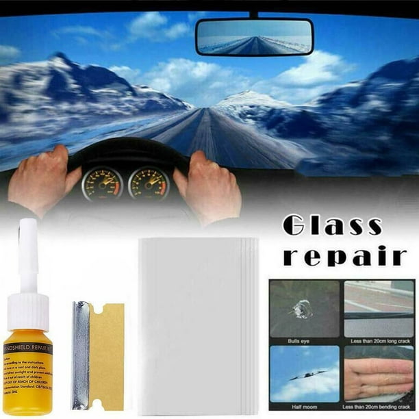 Kit de réparation de pare-brise de voiture, bricolage, ensemble de verre de  pare-brise fissuré, réparation rapide, outil de polissage des rayures