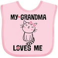 thumbnail image 3 of Inktastic My Grandma Loves Me Girls Kitty Girls Baby Bib, 3 of 4