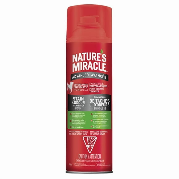 Spray Moussant Détachant et Détachant Avancé Nature's Miracle pour Chiens, 496g