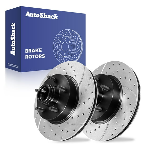 AutoShack Front Vented Drilled & Slotted E-Coated Brake Rotors 2-PC Set Replacement for 1998-2009 Ford Ranger 2001-2010 Mazda B2300 2000-2008 Mazda B3000 ShadowGuard 11.26" (286 mm)