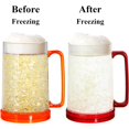 thumbnail image 3 of LDHF Freezer Beer Mugs, 4 Pack Double Wall Gel Frosty Freezer Ice Mugs, Plastic Beer Mugs With Handles for Parties and Gifts, 16oz (Blue, Red, Orange and Green), 3 of 4