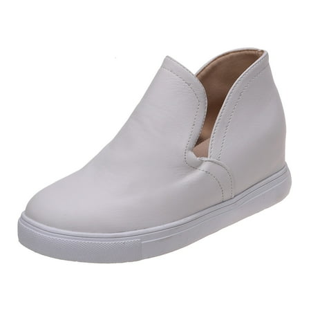 

WANYNG Fashion Four Seasons Women Casual Shoes Mid Top Flat Bottom Comfortable Round Toe Slip On V Casual Shoes Womens Casual Dress Shoe Size 12 Narrow