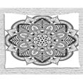 thumbnail image 1 of Mandala Decor Tapestry, Ringed Ethnic Floral Pattern with Ornate Tile and Lines Boho Circle Home Art, Wall Hanging for Bedroom Living Room Dorm Decor, 60W X 40L Inches, Black White, by Ambesonne, 1 of 2