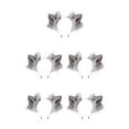 thumbnail image 2 of Justharion Animal Hair Hoop Shapable And Inner Iron Wire Performance Look No Shedding Shows Gray and white 5Set, 2 of 6