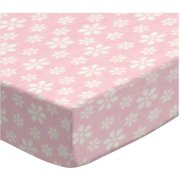SheetWorld Fitted Sheet (Fits BabyBjorn Travel Crib Light) - Pastel Pink Floral Woven