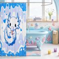 thumbnail image 3 of Manfei Pink Axolotl Shower Curtain 72Wx84L,Cute Aniaml Salamander Bathroom Shower Curtain, 3 of 5