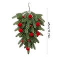 thumbnail image 3 of Cadancy Christmas Teardrop Artificial Pine Needles Hanging Tree Decoration with Ball Ornaments for Wall Door Window Holiday Seasonal Home Decor Xmas Wreath Swag, 3 of 6