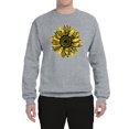 thumbnail image 2 of Wild Bobby, Artsy Cheetah Leopard Print Sunflower, Fashion, Unisex Crewneck Graphic Sweatshirt, Heather Grey, 2XL, 2 of 3