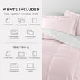 thumbnail image 4 of Comfort Canopy - Twin Blush / White Bedding Bundle, Reversible Microfiber Comforter and Patterned Sheet Set, 4 of 13