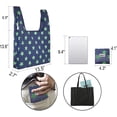 thumbnail image 2 of Paquete de 6 bolsas de supermercado plegables y reutilizables, bolsa lavable con bolsa, capacidad de peso de 15 kg, bolsa de mano resistente, bolso ecológico con bolsillo, impermeable y liviano., 2 of 5