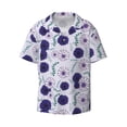 thumbnail image 2 of Lsque Daisies Flowers print Men's Cuban Collar Short Sleeve Shirt Summer Beachwear Casual Button Down Fashionable Vacation Leisure Shirt-4X-Large, 2 of 7